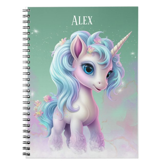 Custom Unicorn Name Notebook (Front)