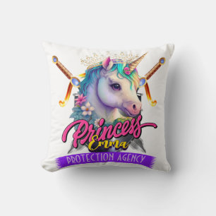 Custom Unicorn Princess Protection Agency Father T Throw Pillow