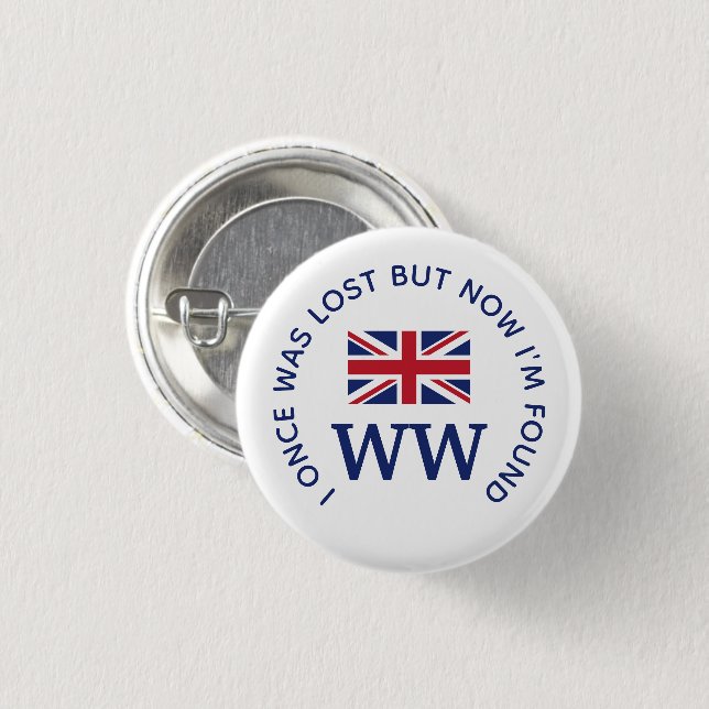 Custom Union Jack MONOGRAM 1 Inch Round Button (Front & Back)