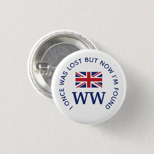 Custom Union Jack MONOGRAM 1 Inch Round Button