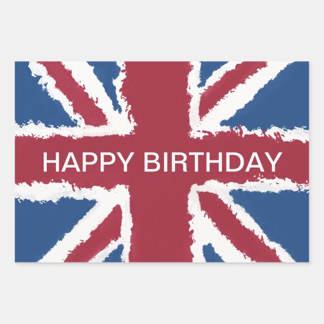 Custom Union Jack  Wrapping Paper Sheet (Front)