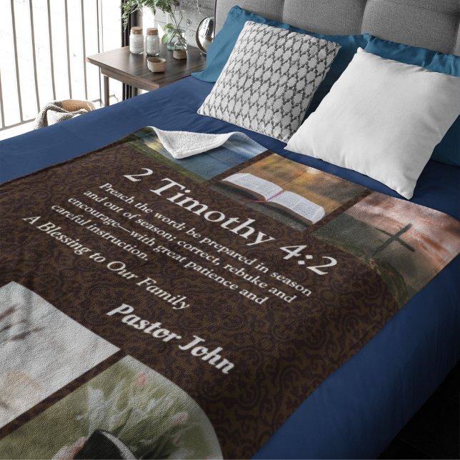 Custom Unique Christmas Gifts for Pastors Brown Sherpa Blanket (Unique Christmas Gifts for Pastors)