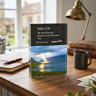 Custom Unique Christmas Gifts for Pastors Grey Photo Block
