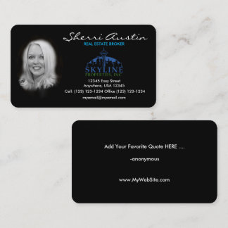 Custom, Unique, Elegant,  Photo Real Estate Card !
