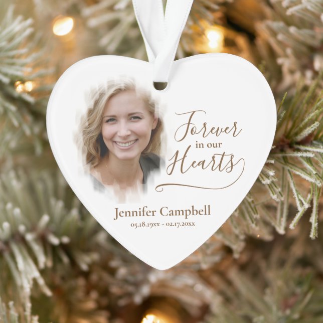 Custom Unique Personalized Classic Photo Memorial Ornament (Tree)