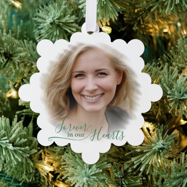 Custom Unique Personalized Classic Photo Memorial Ornament Card (Insitu (Tree))