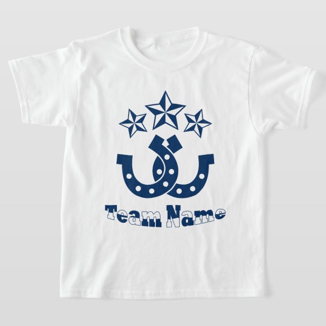Custom Unique Personalized Kids Horseshoe T-Shirt (Laydown)