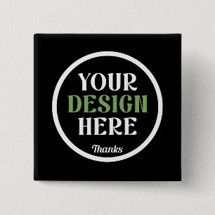 custom, unique, sleek & minimalist 2 inch square button