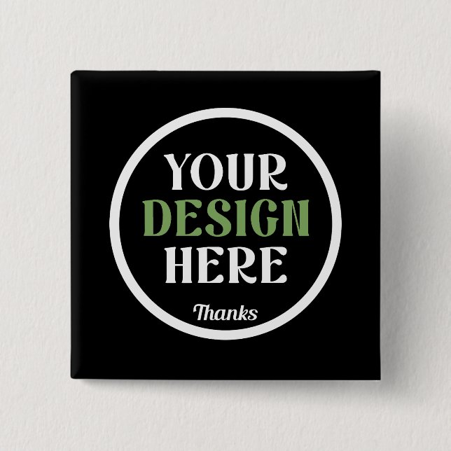 custom, unique, sleek & minimalist 2 inch square button (Front)