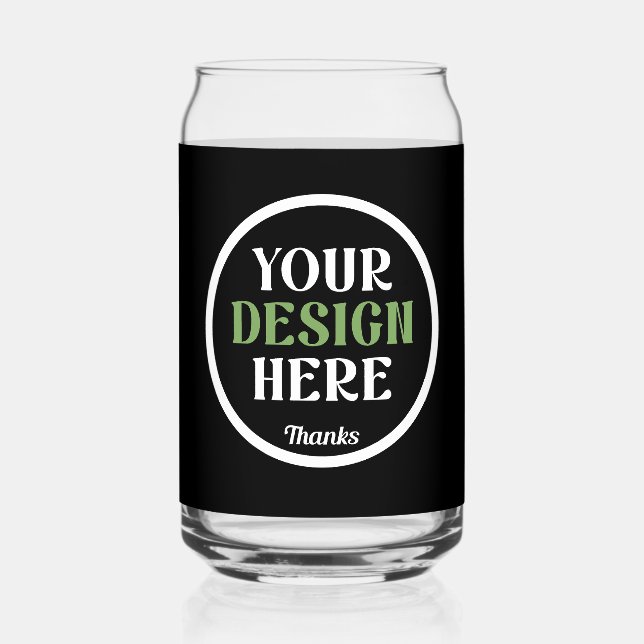 custom, unique, sleek & minimalist can glass (Front)