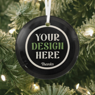 custom, unique, sleek & minimalist glass ornament