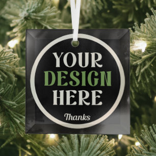 custom, unique, sleek & minimalist glass ornament