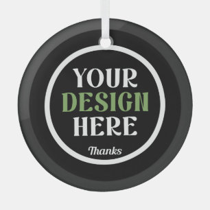 custom, unique, sleek & minimalist glass ornament