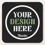 custom, unique, sleek & minimalist hershey®'s kiss square paper coaster<br><div class="desc">This design is accessible to all. Feel free to customize the logo,  images,  text,  and colours according to your preferences. Thank you very much.</div>