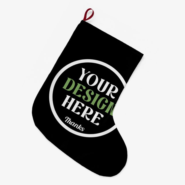 custom, unique, sleek & minimalist large christmas stocking (Front (Hanging))