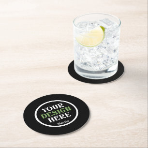 custom, unique, sleek & minimalist round paper coaster