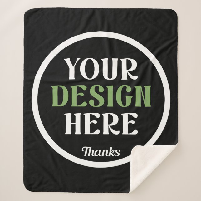 custom, unique, sleek & minimalist sherpa blanket (Front)