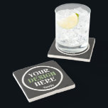 custom, unique, sleek & minimalist stone coaster<br><div class="desc">This design is accessible to all. Feel free to customize the logo,  images,  text,  and colours according to your preferences. Thank you very much.</div>