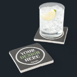 custom, unique, sleek & minimalist stone coaster<br><div class="desc">This design is accessible to all. Feel free to customize the logo, images, text, and colours according to your preferences. Thank you very much.</div>