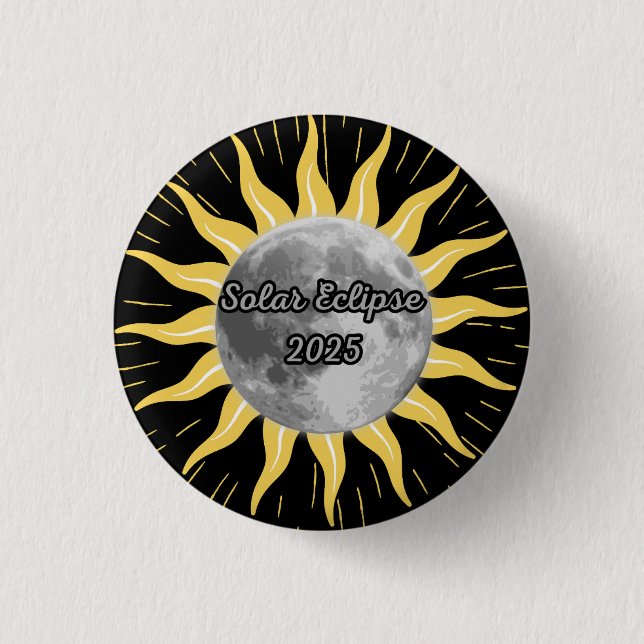 Custom Unique Solar Eclipse 2025 1 Inch Round Button (Front)