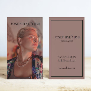 Custom Unique Vertical Photo Headshot Freelance Business Card