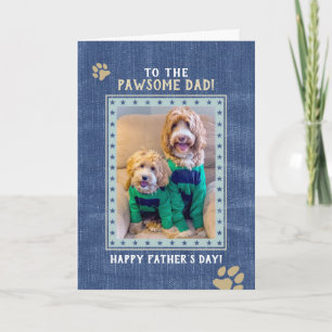 Custom Unisex Dog Photo Father's Day Card - fdudgb