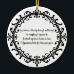 Custom Unisex Flourish Mentor Thank You Ceramic Ornament<br><div class="desc">This elegant ornament is the perfect way to thank a mentor who has made a difference in your life. Featuring a timeless black scroll design and a heartfelt message of gratitude, it’s suitable for any mentor—whether a teacher, coach, boss, or friend. This keepsake serves as a meaningful reminder of the...</div>
