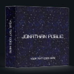Custom Universe Science Space Stars Black Binder<br><div class="desc">Universe Black Science Deep Space Stars Modern Elegant 3 Ring Binder.</div>