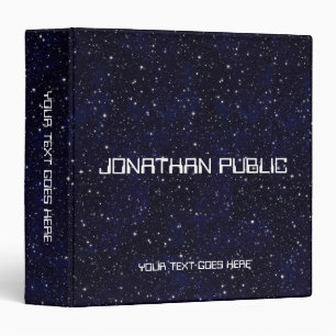 Custom Universe Science Space Stars Black Binder
