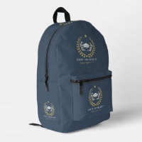 Custom University Logo blue-grey background