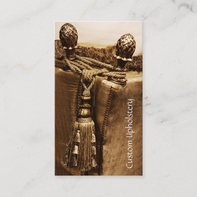 Custom upholstery business card template (Front)