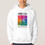 Custom Upload Image Logo Text Here Mens White Hoodie<br><div class="desc">Custom Add Image Photo Picture Logo Here Front Print Template Men's White Basic Hoodie / Hooded Sweatshirt.</div>