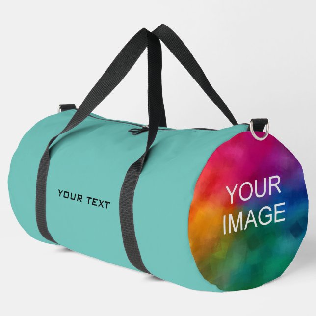 Custom Upload Photo Add Text Large Buy Online Gym Duffle Bag (Left Corner)