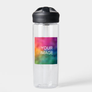 Custom Upload Photo Image Or Logo Simple Template Water Bottle