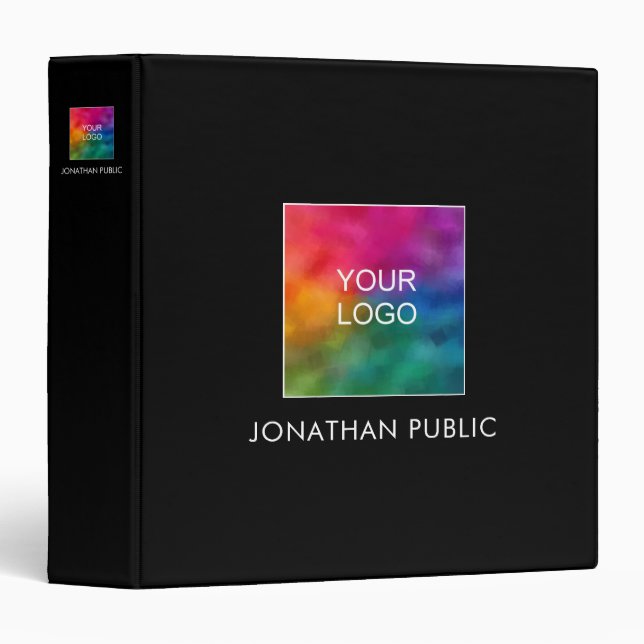 Custom Upload Your Business Logo Add Text Template Binder (Front/Spine)