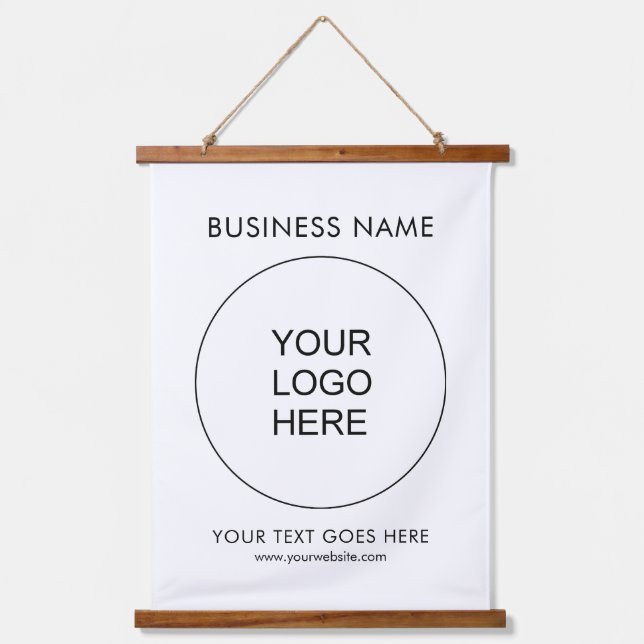 Custom Upload Your Business Logo Add Text Vertical Hanging Tapestry (Front)