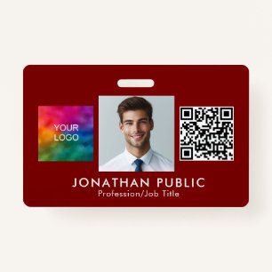 Custom Upload Your Company Logo Employee Photo Badge