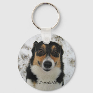 Custom Upload Your Dog's Photo w/ Name Keychain