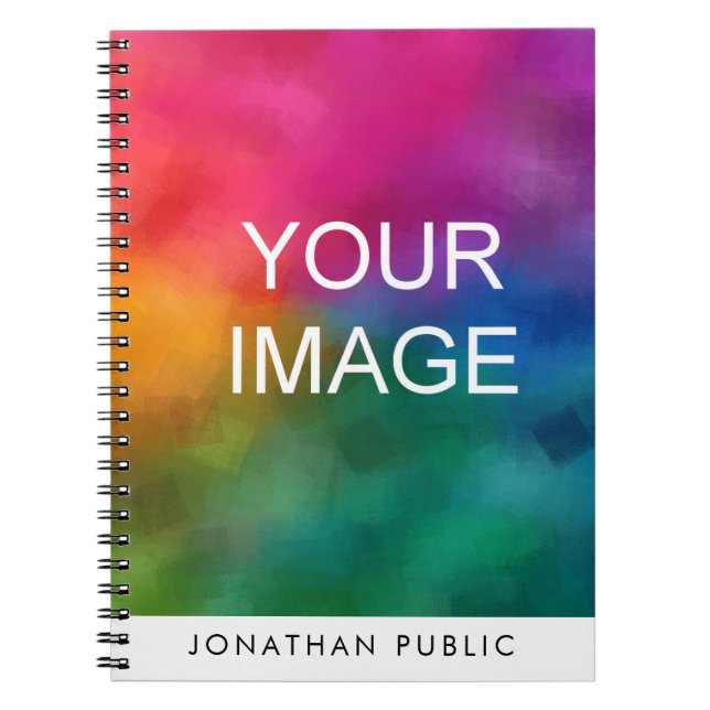 Custom Upload Your Photo Image Logo Design Name Notebook (Front)