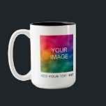 Custom Upload Your Photo or Logo Modern Minimalist Two-Tone Coffee Mug<br><div class="desc">Modern Minimalist Template Upload Add Your Own Image Photo Business Logo Text Name Trendy Classic 15 oz Two-Tone Coffee Mug.</div>