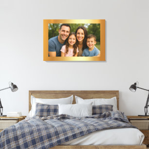 Custom Upload Your Photo to Blank Gold Background Canvas Print