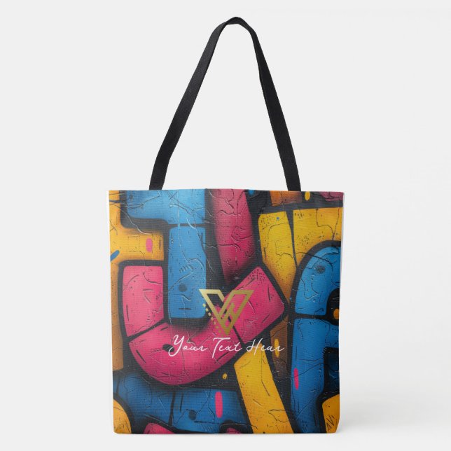 Custom : Urban Graffiti Personalized Tote Bag (Front)