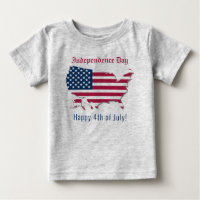 Custom US Map Flag Independence Day Happy July 4th