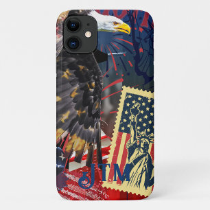 Custom Usa Eagle Stamp and Liberty Bell iPhone 11 Case