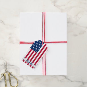 Custom USA Flag Stars and Stripes Gift Tags