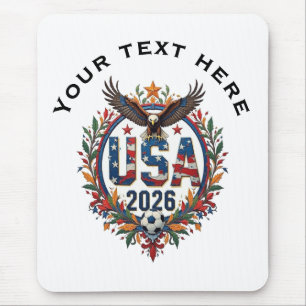 Custom USA National Soccer Team Bald Eagle Logo Mouse Pad