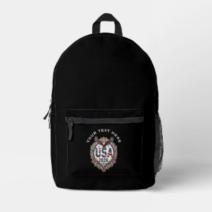 Custom USA National Soccer Team Bald Eagle Logo v1 Printed Backpack
