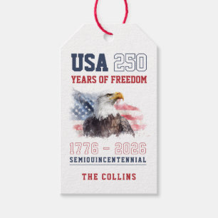 Custom USA Patriotic America's 250th Anniversary Gift Tags