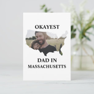 Custom USA photo Okayest dad Fathers day Card
