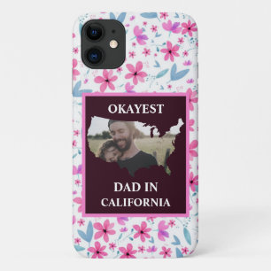 Custom USA photo Okayest dad Fathers day iPhone 11 Case